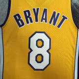 2000 LAKERS BRYANT #8 Yellow Retro Top Quality Hot Pressing NBA Jersey(V领)