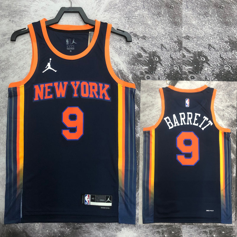 City Edition New York Knicks Black #9 NBA Jersey,New York Knicks