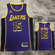 22-23 LAKERS REAVES #15 Purple Top Quality Hot Pressing NBA Jersey (Trapeze Edition)