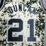 2013-14 SA Spurs DUNCAN #21 Green CamouflageTop Quality Hot Pressing NBA Jersey (迷彩）