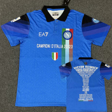 2023 Napoli Blue Campioni D'ITALIA Polo Short Sleeve (黑领)