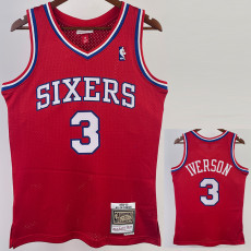 1996-97 76ERS IVERSON #3 Red Retro Top Quality Hot Pressing NBA Jersey