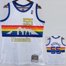 1991-92 Nuggets MUTOMBO #55 White Retro Top Quality Hot Pressing NBA Jersey