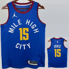 20-21 Nuggets JOKIC #15 Blue Top Quality Hot Pressing NBA Jersey (Trapeze Edition) 飞人版