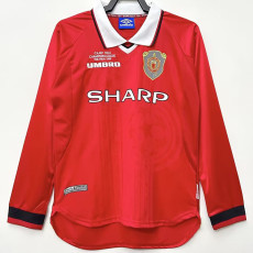 1999-2000 Man Utd Home Long Sleeve Retro Soccer Jersey (长袖)(决赛版)
