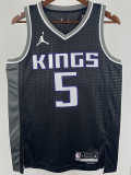 22-23 Kings FOX #5 Black Top Quality Hot Pressing NBA Jersey (Trapeze Edition)飞人版