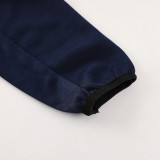 23-24 France Royal Blue Hoodie Jacket Tracksuit #02