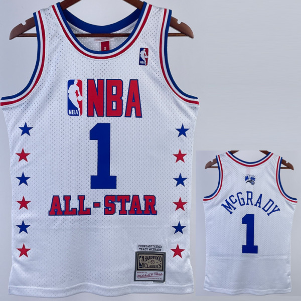 ALL-STAR McGRADY #1 White Top Quality Hot Pressing NBA Jersey