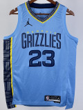 22-23 GRIZZLIES ROSE #23 Blue Top Quality Hot Pressing NBA Jersey (Trapeze Edition) 飞人版
