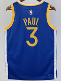 22-23 WARRIORS PAUL #3 Blue Top Quality Hot Pressing NBA Jersey (V领)