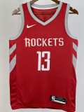 2018-19 ROCKETS HARDEN #13 Red Away Top Quality Hot Pressing NBA Jersey