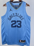 20-21 GRIZZLIES ROSE #23 Blue Top Quality Hot Pressing NBA Jersey (Trapeze Edition) 飞人版