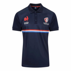 2023 France Royal blue Rugby Polo Short Sleeve #01