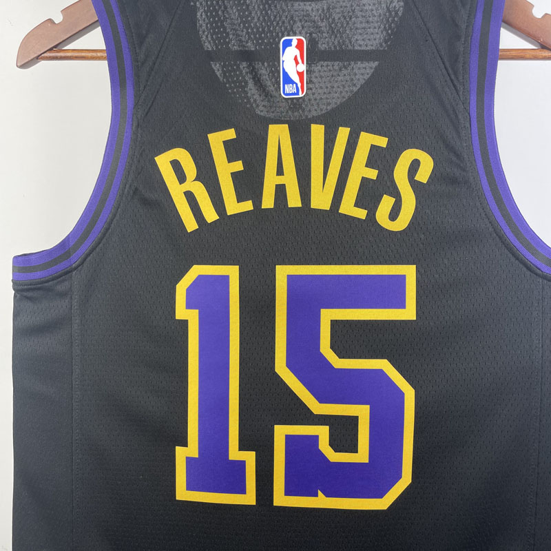 US$ 26.00 - 23-24 LAKERS REAVES #15 Black City Edition Top Quality Hot  Pressing NBA Jersey - m.