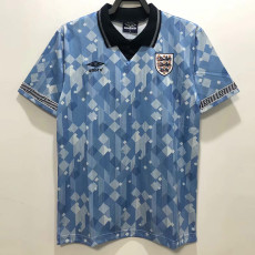 1990 England Away Blue Retro Soccer Jersey