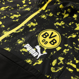 23-24 Dortmund Black Yellow Hoodie Jacket Tracksuit