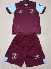 23-24 West Ham Home Kids Soccer Jersey