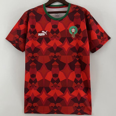 23-24 Morocco Red Fans Training Shirts