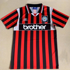 1994-1996 Man City Away Red Retro Soccer Jersey