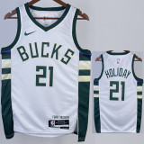 22-23 BUCKS HOLIDAY #21 Home White Top Quality Hot Pressing NBA Jersey(V领)