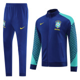 23-24 Brazil Blue Jacket Tracksuit #01