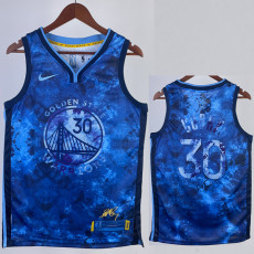 22-23 WARRIORS CURRY #30 Blue Glory Edition Top Quality Hot Pressing NBA Jersey (V领) 荣耀版