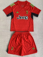 23-24 JUV Red GoalKeeper Kids Soccer Jersey (背下带广告)
