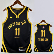 23-24 WARRIORS THOMPSON #11 Black City Edition Top Quality Hot Pressing NBA Jersey (V领)