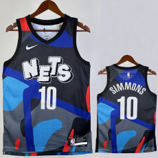 23-24 NETS SIMMONS #10 Blue Black City Edition Top Quality Hot Pressing NBA Jersey