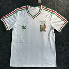 1986 Mexico Away White Retro Soccer Jersey