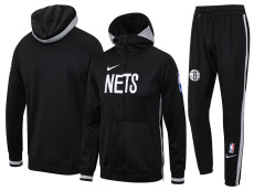 23-24 NBA Nets Black Full Zip hoodie Tracksuit