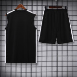 23-24 PSG Black Tank top and shorts suit (白边)
