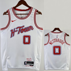 23-24 ROCKETS WESTBROOK #0 White City Edition Home Top Quality Hot Pressing NBA Jersey