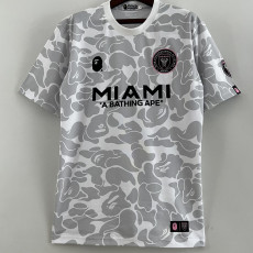 23-24 Inter Miami Grey White Joint Edition Fans Soccer Jersey (左袖带图案)猿