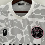 23-24 Inter Miami Grey White Joint Edition Fans Soccer Jersey (左袖带图案)猿