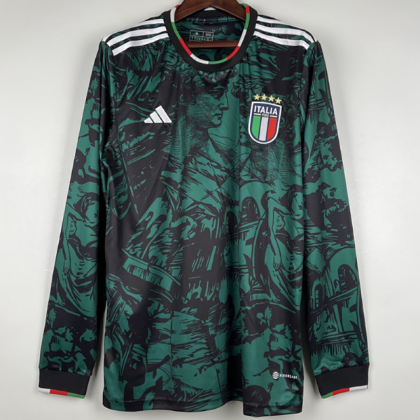 2023 Italy Special Edition Green Long Sleeve Soccer Jersey (长袖)