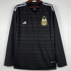 2023 Argentina Black GoalKeeper Long Sleeve Soccer Jersey (长袖)