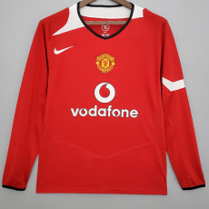 2005-2006 Man Utd Home Long sleeve Retro soccer jersey (长袖)