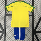 1998 Brazil Home Kids Retro Soccer Jersey