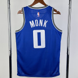 23-24 Kings MONK #0 Blue City Edition Top Quality Hot Pressing NBA Jersey