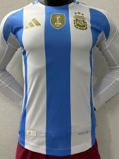 24-25 Argentina Home Long Sleeve Player Version Soccer Jersey (长袖球员)