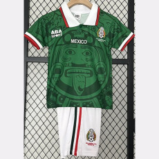 1998 Mexico Home Kids Retro Soccer Jersey
