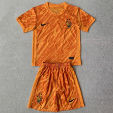 24-25 France Orange GoalKeeper Kids Soccer Jersey