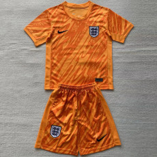 24-25 England Orange GoalKeeper Kids Soccer Jersey