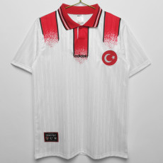 1996 Turkey White Retro Soccer Jersey