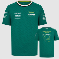 2024 F1 Aston  Alonso #14 Green T-Shirts Racing Suit(圆领-带号码)