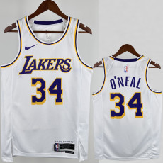 22-23 LAKERS O'NEAL #34 White Top Quality Hot Pressing NBA Jersey(圆领)