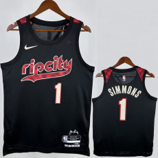 23-24 Trail Blazers SIMMONS #1 Black City Edition Top Quality Hot Pressing NBA Jersey