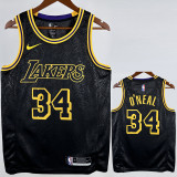 LAKERS O'NEAL #34 Black Top Quality Hot Pressing NBA Jersey(蛇纹)