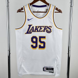 22-23 LAKERS TOSCANO #95 White Top Quality Hot Pressing NBA Jersey(圆领)